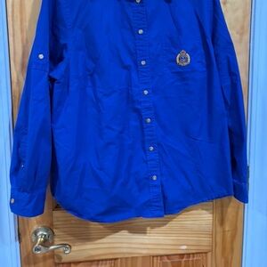 Ralph Lauren Blue Shirt with Gold Embroidery